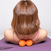 헬스피그 싱글 땅콩 마사지볼 스트레칭 홈트레이닝, 더블마사지볼, 오렌지