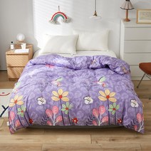 Bonenjoy 1pc 이불 커버 퀸 사이즈 퍼플 컬러 플라워 프린트 220x240cm funda nordica cama 150 킹 침대, 15 meililequ
