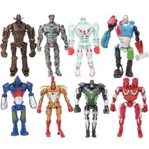 목걸이 펜던트 8pcs 1 cm 디즈니 영화 리얼 스틸 제우스 아톰 midas adam 레이더 로봇 시끄러운 소년 액션 피겨 모델 완구 선물