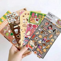 한국 아침 커피 도넛 스티커 저널링 커팅 다이 빵 케이크 일기 플래너 장식 문구 공예, 02 sushi