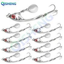 [QISHENG] 스핀 바이브 9개입/세트 메탈 바이브 농어 삼치 광어 우럭 배스 스피너베이트, 실버-2#, 20g