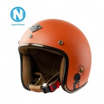 나폴리 Napoli helmet 오픈페이스 SH 루비 무광 오렌지 안전 인증 스쿠터 바이크 헬멧 소두핏 하이바 레트로 클래식 텐덤 반모 킥보드, 기본 헬멧(무광 오렌지)