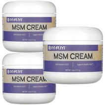 (3PACK)MRM 엠에스엠 MSM 식이유황 크림 4 oz(113 g), 3PACK, One Size