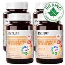 비비킹 인테로 종합비타민 멀티비타민앤 미네랄 밸런스 복합 영양제 성인 남성 여성 캐나다 청소년 포맨포우먼 출산 전 후 식약처 인증 건강기능식품 남성 여성 남자 여자 180정, 캐나다산 종합비타민 4통(24개월분)