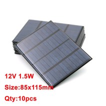 10pcs 태양 전지 1.5w 12v 125ma 미니 태양계 diy 배터리 휴대 전화 충전기 다결정 태양 전지 모듈 태양계