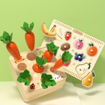 고려베이비 도형끼우기 크기분별 당근뽑기 돌 두돌 아기장난감 원목 유아 교구, 당근뽑기+신상과일