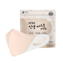 귀편한 인생라운드 KF94 마스크 컬러 중형, 50개입, 1개, 블러쉬베이지