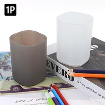 미술학원 가성비좋은 사각형 색연필꽂이 5개 캘리그라피펜 사무실연필꽂이, 브라운