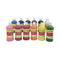 School Smart 2002801 세척 가능한 템페라 페인트 세트 등급 유치원~12세 파인트 모듬 12개 팩