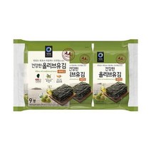 청정원 아침메뉴추천 건강한 올리브유 재래김 도시락 김 반찬 맛있는 어린이간식 5g 9봉 간단한요리 간편식, 12세트