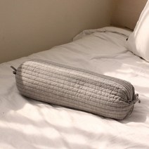 하늘 끈 메밀베개 커버 원통 베개, 그레이, 1개