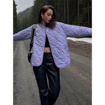 여성 퀼팅 자켓 누빔 패딩 루즈핏 로즈 레드 카키 퍼플 파카 싱글 퀼트 코트