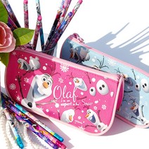디즈니 겨울왕국 반달 필통 캐릭터필통 천필통 패브릭필통, 올라프 반달필통 핑크