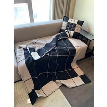 부드럽고 럭셔리 캐시미어 여름 이불 H 담요 경량 에어컨 이불 피부 친화적 침대보 침대 커버 홈 장식, [08] stripe black