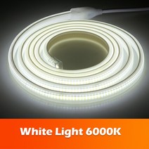 220V LED 스트립 슈퍼 브라이트 COB 조명 높은 안전 288LEDsm 플렉서블 라이트 바 야외 방수 플러그, White Light_4m
