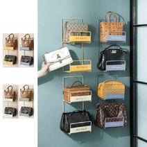 가방 정리대 핸드백 클러치 거치대 진열 보관 깔끔한 인테리어 수납함 2단, 크림화이트