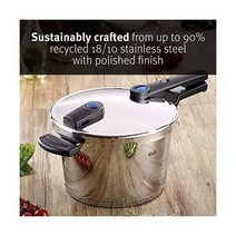 Fissler 스테인리스 스틸 Vitaquick 유리 뚜껑이 있는 압력솥 모든 쿡탑용 8.5쿼트
