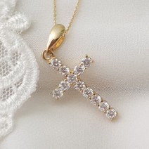 보하 14K 18K 십자가 큐빅 목걸이