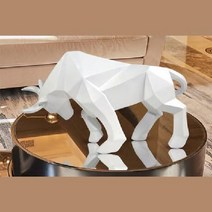 돈들어오는 붉은 황소 조각 장식 32cm 동상 북유럽 모던 재물 인테리어 소품, White