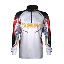 여름낚시복 고어텍스 바지 내피 자켓 우의 SUNLINE-남자용 낚시 의류 통기성 자외선 차단 아웃도어 운동복 슈트 셔츠 106962, XXL, 하얀색