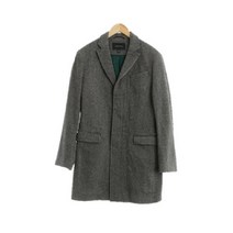 바나나리퍼블릭 그레이 체크 울혼방 롱코트 남자 4361