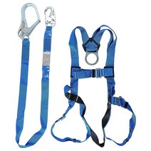 SECULOK Safety Harness with Fall Protction(Blue/Black) attached Lanyard 404567