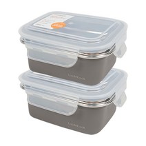 락앤락 컬러스텐용기 그레이 6종 반찬통 보관용기 냉장고 정리, 500ml 2개