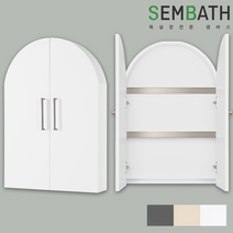 샘바스 더매직하프라운드 W580 x H800 욕실장, 다크그레이, 골드가이드, 원형서스, 1개