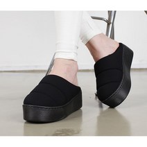 류앤샵 패딩 여성 사무실 통굽 털슬리퍼 털실내화 거실화 굽5.5cm