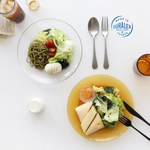 듀라렉스 유리 접시 디저트 디너 접시 레트로 유리그릇 홈 카페 업소용, 투명, 1개