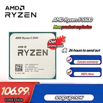 CPU amd ryzen 5 5500 r5 5500 3.6 ghz 6코어 12스레드 새, 없음