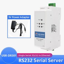 USR DR DIN 레일 RS 직렬 이더넷 변환기 작은 크기 네트워킹 전송 서버 장치 지원 Modbus RTU TCP, US plug adapter