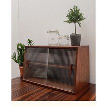 엔틱 우드쇼케이스 옛날찬장 미닫이 유리문 수납장 주방 카페인테리어, 월넛