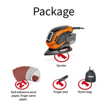 원형 사포 Worx 65W 미니 세부 샌더 WX648 마우스 다기능 팜 폴리 셔 기계 핸드 헬드 DIY 전동 공구 목재, 01 WX648