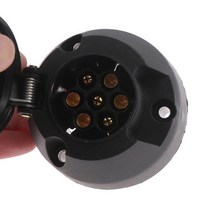 트레일러 부품 12V Towbar 견인 소켓 라운드 유럽 표준 트레일러 소켓 블랙 서리로 덥은 재료 트레일러 소, 한개옵션0