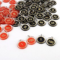 사우나 찜질방 사물함 원형 번호 고리 수영장 헬스장, 빨강 1-10, 빨강 1-10