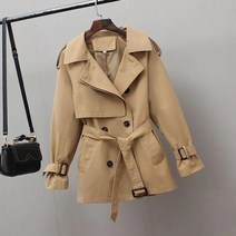 숏트렌치코트 여성 숏바바리 패션 봄 가을 허리 짧은 레이디 여자 자켓