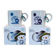 [평창군관광기념품]평창 마스코트 캐릭터 눈동이 머그컵(퍼플/블루) 택 1, 머그컵 퍼플