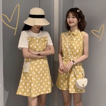 알리팡(Alipang) 여성 땡땡이 미니원피스 바지점프수트 YD7404