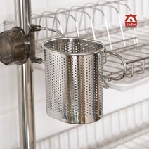 참생활 물빠짐 스텐 걸이형 수저통 조리도구통, 단품, 단품