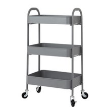 아기 기저귀 정리함 바퀴 진열대 3단 트롤리 서빙카 구루마 끌차 카트, 1개, 01)로크 이동식트롤리 3단 블랙