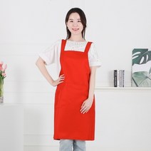 클린유니폼 카페 방수 작업용 서빙 바리스타 식당 업소용 서빙용 주방 민자 앞치마 X형 5색상, 레드, 1개
