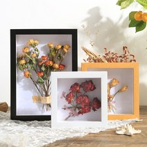 드라이 플라워 보존 액자 diy 입체 중공 36cm 두께감 표본 식물 곤충 전시 액자 입체 액자, A4[내경21*29.7] 플랭크 겸용, 나무무늬-중공 3cm