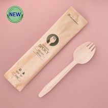 친환경 카페용품 개별포장 일회용 스포키 나무스포키 165mm