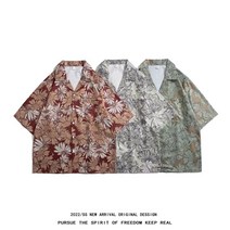 M-3XL 패션 다목적 하와이안 비치 커플 반팔 셔츠 2112