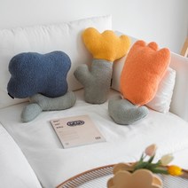 보유샵 꽃모양 쿠션 소파 북유럽 튤립 인테리어 쿠션, 오렌지