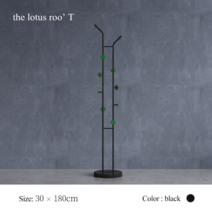 스탠드철제행거 선인장옷걸이 코트랙 스탠드 옷걸이 이동식 철제, 블랙앤그린