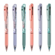 모나미 플립3 유성볼펜 3색볼펜 0.7mm 파파야, 3개