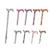 클래식케인즈 길이 조절식 지팡이, Red Floral, 1개