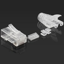 [프로링크] 플러그마스터 RJ-45 커넥터 CAT.6 UTP P8-039 [투명/부트포함/100개]
